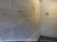 THE SURFACES EVERYWHERE  ARE ALL COVERED WITH THE  VILE RANTINGS OF THE LOST SOULS THAT FREQUENT THIS HELLHOLE!!